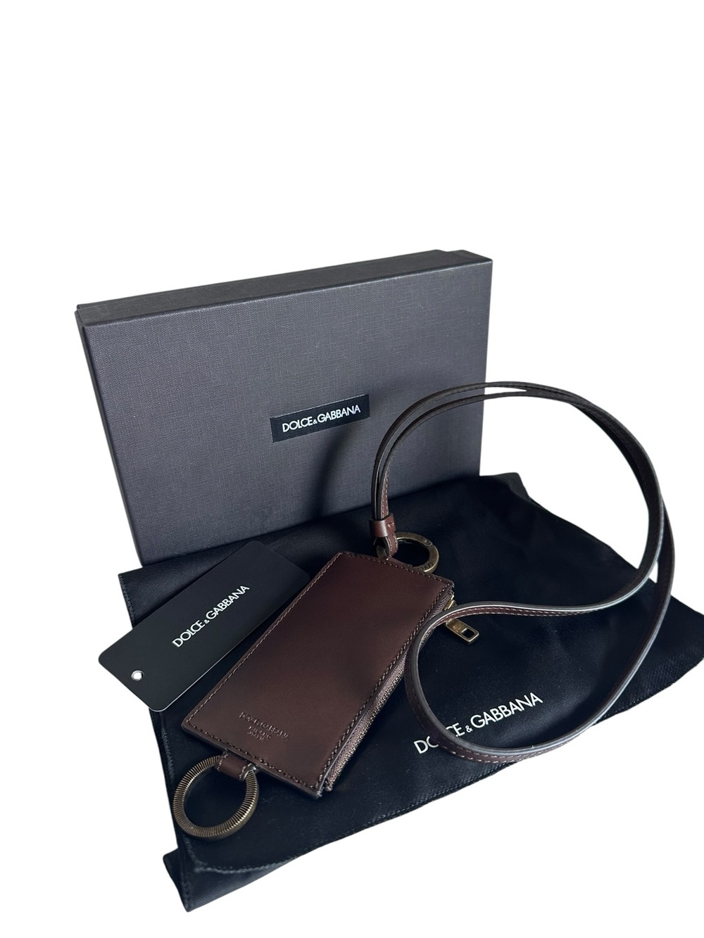 Dolce & Gabbana Brown Leather Wristlet with Gold Hardware - Picture 11 of 11